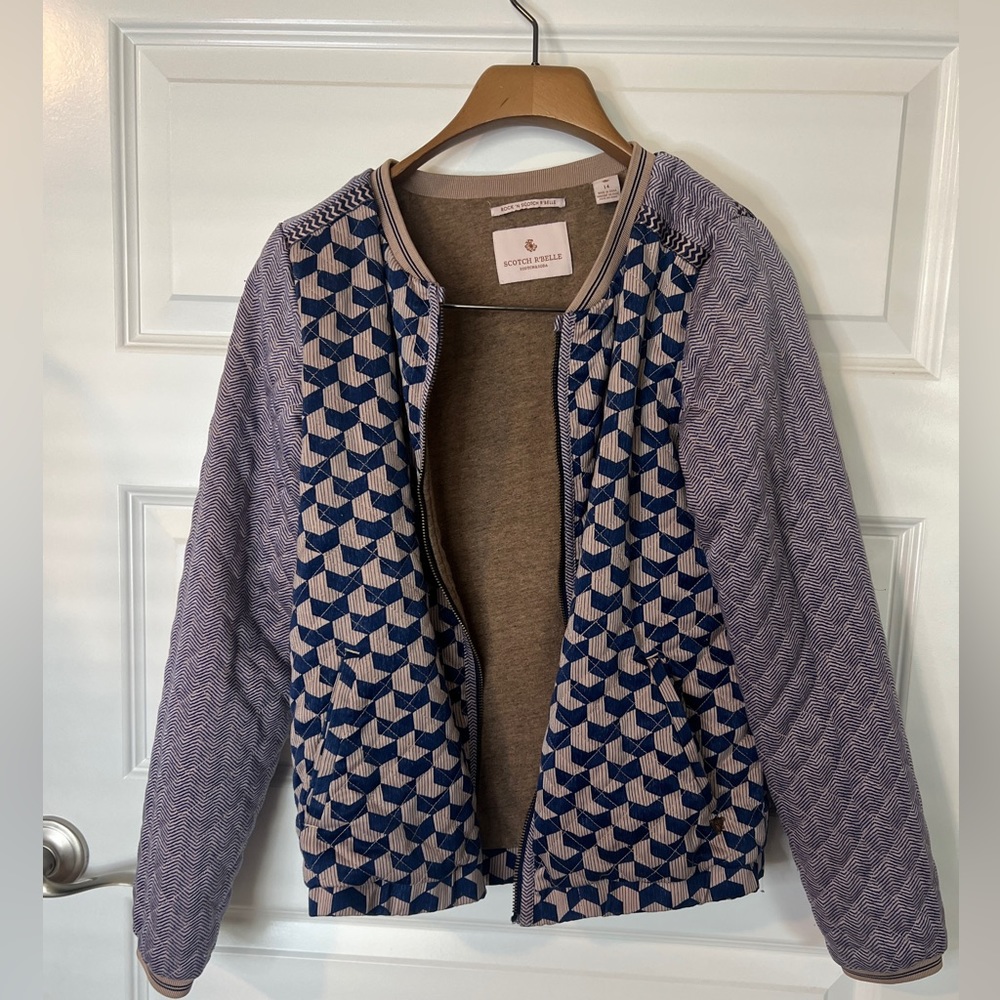 Geometric Print Bomber Jacket